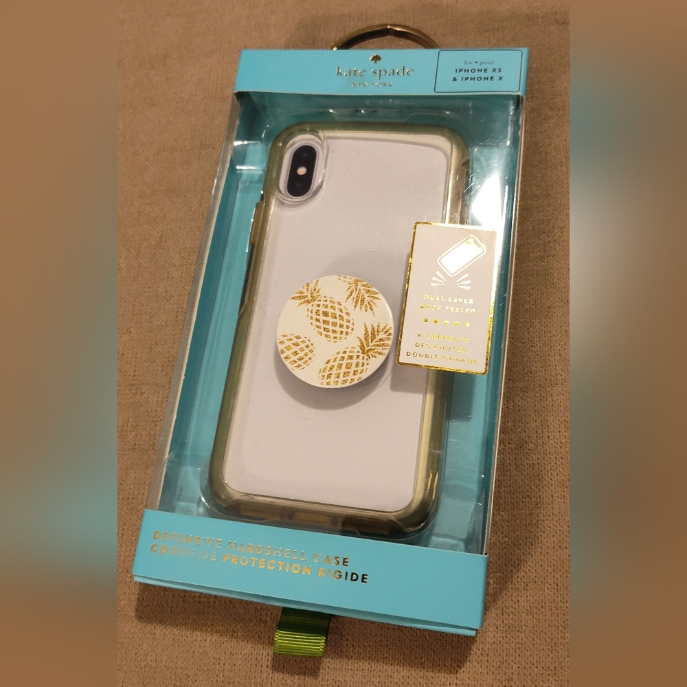 kate spade White and Gold Pineapple Phone Case